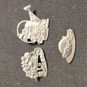 Vintage Birds & Bloom Lot of 3 Limited Edition Pewter Brooches